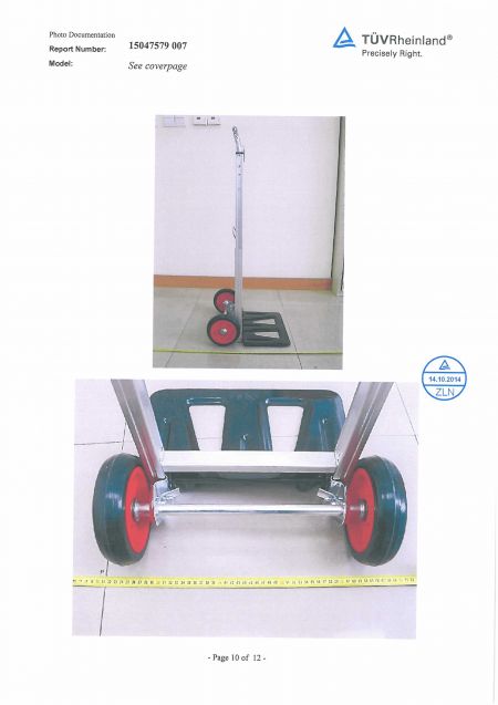 Handwagen GS-Mark Prüfbericht
